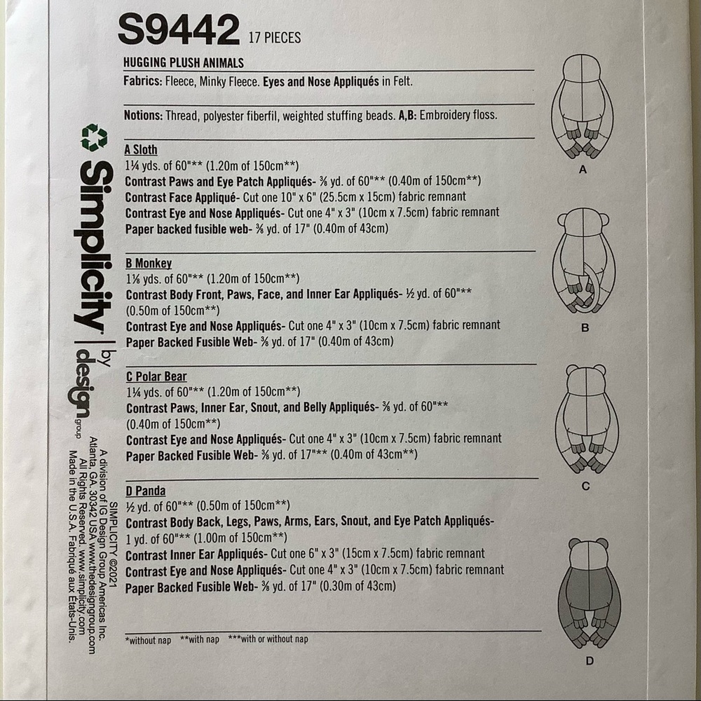Simplicity S9442 Sewing Pattern - Picture 4 of 5